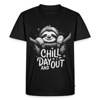 Journée de détente et détente paresseux - T-shirt Premium bio Homme - noir - Devant - Nico (187cm)
