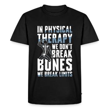 Physiotherapy Overcoming boundaries with attitude - Men's Premium Organic T-Shirt - black - Front - Nico (187cm)