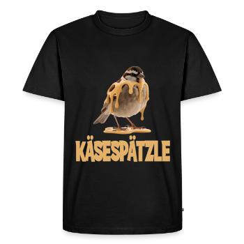 Käsespätzle Vogel Illustrative Humorous - Men's Premium Organic T-Shirt - black - Front - Nico (187cm)