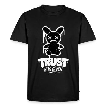 Confiance Câlin Donné Lapin Drôle - T-shirt Premium bio Homme - noir - Devant - Nico (187cm)