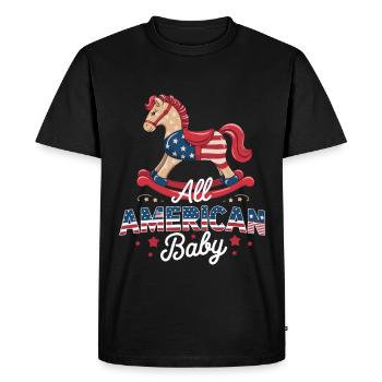 Conception de cheval à bascule pour bébé américain - T-shirt Premium bio Homme - noir - Devant - Nico (187cm)