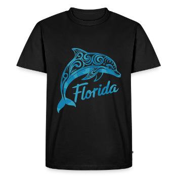 Florida Dolphin Tribal Art - Men's Premium Organic T-Shirt - black - Front - Nico (187cm)
