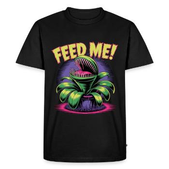 Feed Me! Fleischfressende Pflanze Illustration - Männer Premium Bio T-Shirt - Schwarz - Vorne - Nico (187cm)