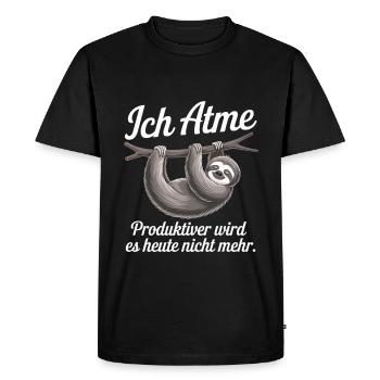 Je respire, il n’y a pas plus de productivité aujourd’hui - T-shirt Premium bio Homme - noir - Devant - Nico (187cm)