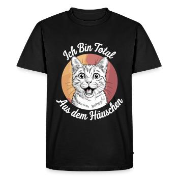 I'm totally over the moon funny cat - Men's Premium Organic T-Shirt - black - Front - Nico (187cm)