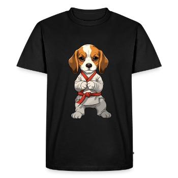 Karaté Beagle chiot illustration pour - T-shirt Premium bio Homme - noir - Devant - Nico (187cm)