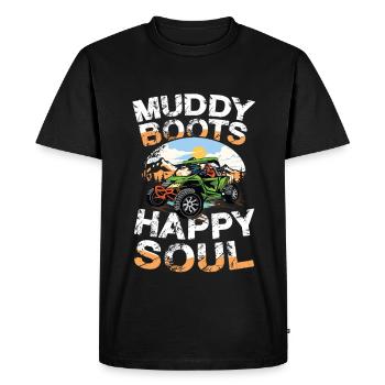 Bottes boueuses Happy Soul Quad Adventure - T-shirt Premium bio Homme - noir - Devant - Nico (187cm)