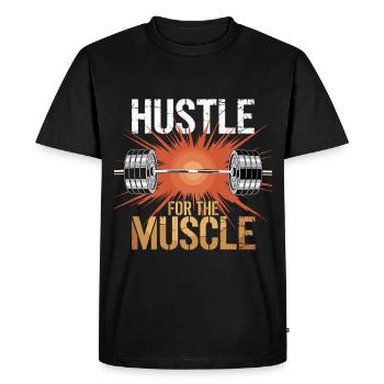 Bousculer pour les muscles Motivation pour la musculation - T-shirt Premium bio Homme - noir - Devant - Nico (187cm)