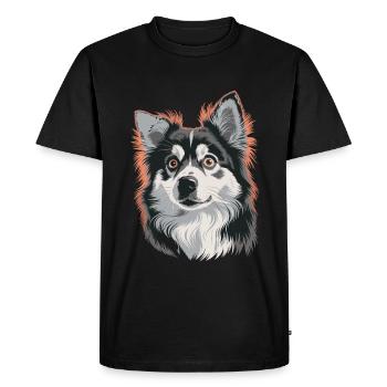 Stunning Husky Portrait in Vivid Colors - Men's Premium Organic T-Shirt - black - Front - Nico (187cm)