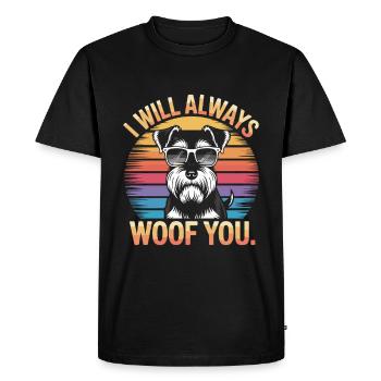Je vais toujours aboyer après toi chien rétro - T-shirt Premium bio Homme - noir - Devant - Nico (187cm)