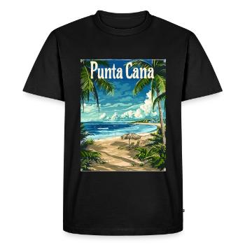 Punta Cana Tropical Paradise Beach idyll - Men's Premium Organic T-Shirt - black - Front - Nico (187cm)