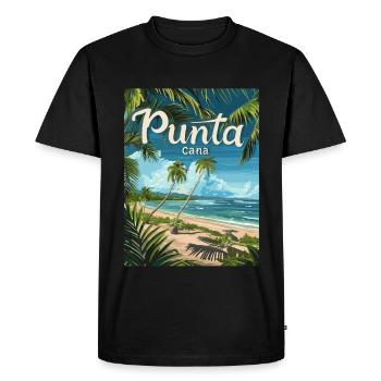 Tropical Punta Cana Beach Palmiers paradisiaques - T-shirt Premium bio Homme - noir - Devant - Nico (187cm)
