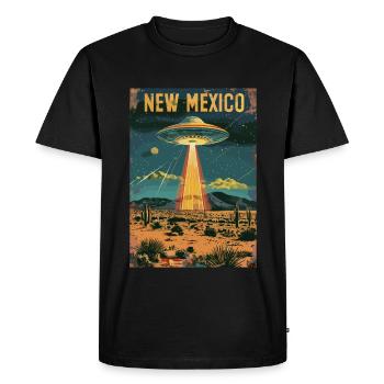 New Mexico UFO Landscape Retro Science Fiction - Men's Premium Organic T-Shirt - black - Front - Nico (187cm)