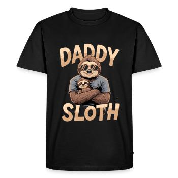 Papa paresseux avec des lunettes de soleil pour les papas cool - T-shirt Premium bio Homme - noir - Devant - Nico (187cm)