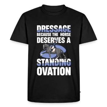 Dressage : Parce que le cheval mérite une salve d’applaudissements - T-shirt Premium bio Homme - noir - Devant - Nico (187cm)
