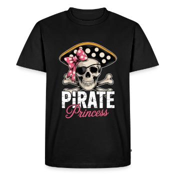 Crâne de princesse pirate avec arc - T-shirt Premium bio Homme - noir - Devant - Nico (187cm)