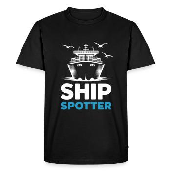 Ship Spotter Enthousiasme pour les amoureux de la mer - T-shirt Premium bio Homme - noir - Devant - Nico (187cm)