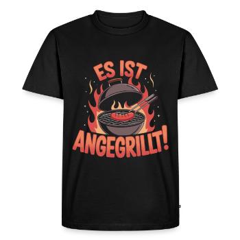 C’est grillade BBQ plaisir grillades feu - T-shirt Premium bio Homme - noir - Devant - Nico (187cm)