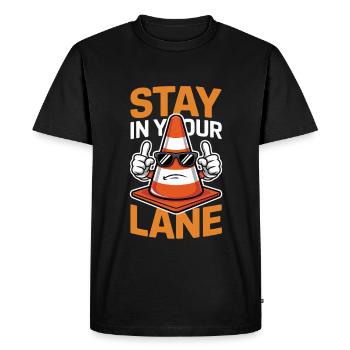 Restez dans votre voie Cône de circulation Humour - T-shirt Premium bio Homme - noir - Devant - Nico (187cm)