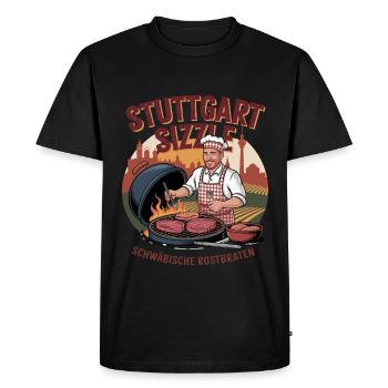 Rôti de bœuf souabe Sizzle de Stuttgart - T-shirt Premium bio Homme - noir - Devant - Nico (187cm)