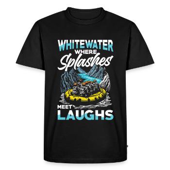 Whitewater Adventure : où éclate de rire - T-shirt Premium bio Homme - noir - Devant - Nico (187cm)