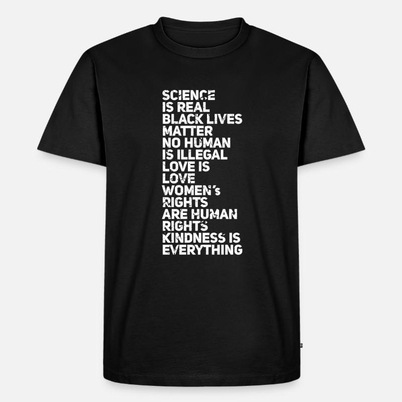 SCIENCE IS REAL - Männer Premium Bio T-Shirt - Schwarz