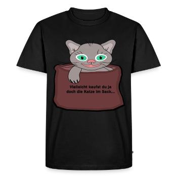 le chat dans le sac - T-shirt Premium bio Homme - noir - Devant - Nico (187cm)