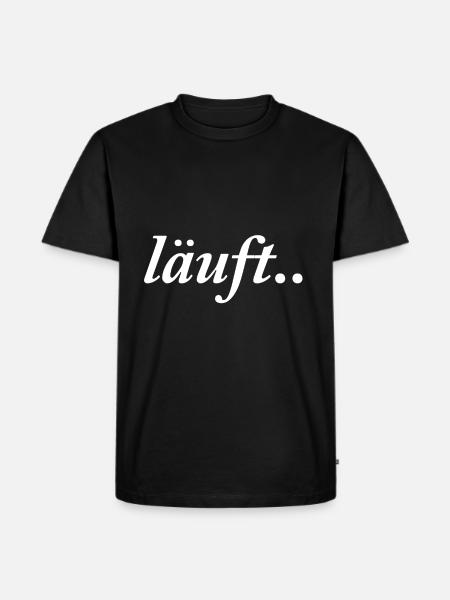 Läuft - Männer Premium Bio T-Shirt - Schwarz