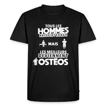 Ostéopathe drôle cadeau humour marrant ostéo osteo - T-shirt Premium bio Homme - noir - Devant - Nico (187cm)