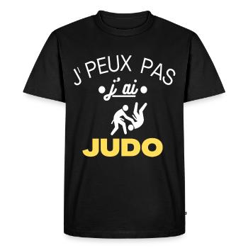 T shirt judo j' peux pas j' ai judo humour cadeau - T-shirt Premium bio Homme - noir - Devant - Nico (187cm)