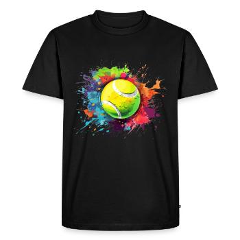 Tennis Ball Tennis Paint Splash Color Splash - Men's Premium Organic T-Shirt - black - Front - Nico (187cm)