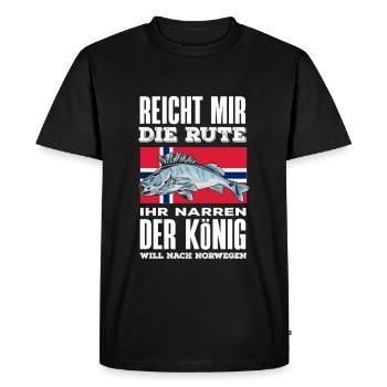 Norway Fishing Saying Funny Design - Men's Premium Organic T-Shirt - black - Front - Nico (187cm)