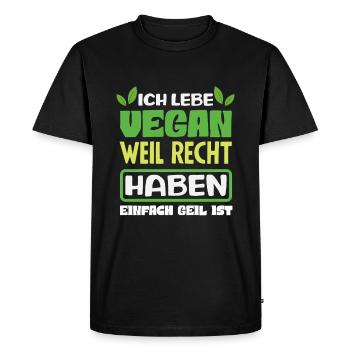 Attention Je suis végétalien Drôle Cadeau végétalien - T-shirt Premium bio Homme - noir - Devant - Nico (187cm)