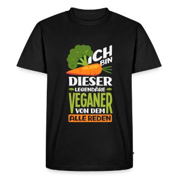 Attention Je suis végétalien Drôle Cadeau végétalien - T-shirt Premium bio Homme - noir - Devant - Nico (187cm)