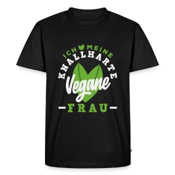 Attention Je suis végétalien Drôle Cadeau végétalien - T-shirt Premium bio Homme - noir - Devant - Nico (187cm)