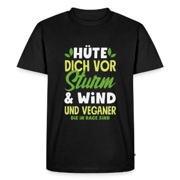 Attention Je suis végétalien Drôle Cadeau végétalien - T-shirt Premium bio Homme - noir - Devant - Nico (187cm)