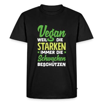 Attention Je suis végétalien Drôle Cadeau végétalien - T-shirt Premium bio Homme - noir - Devant - Nico (187cm)