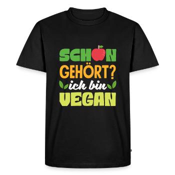 Attention Je suis végétalien Drôle Cadeau végétalien - T-shirt Premium bio Homme - noir - Devant - Nico (187cm)
