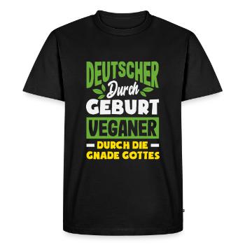 Attention Je suis végétalien Drôle Cadeau végétalien - T-shirt Premium bio Homme - noir - Devant - Nico (187cm)