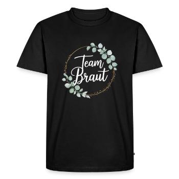 Équipe Mariée Demoiselles d’honneur Eucalyptus Enterrement de vie de garçon Mariage - T-shirt Premium bio Homme - noir - Devant - Nico (187cm)