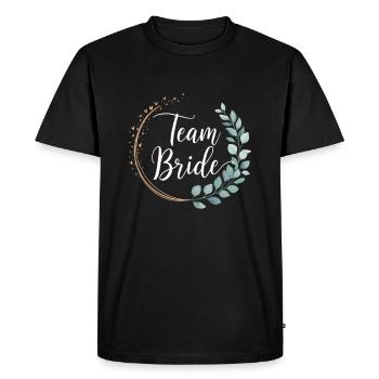 Équipe Mariée Demoiselles d’honneur Eucalyptus Enterrement de vie de garçon Mariage - T-shirt Premium bio Homme - noir - Devant - Nico (187cm)