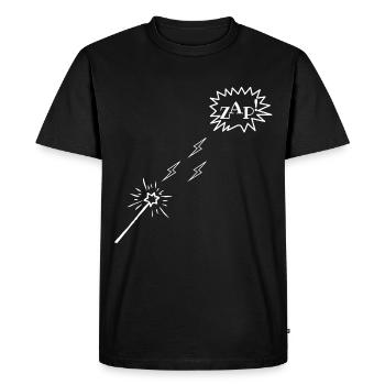 Baguette magique, flash, ZAP ! - T-shirt Premium bio Homme - noir - Devant - Nico (187cm)