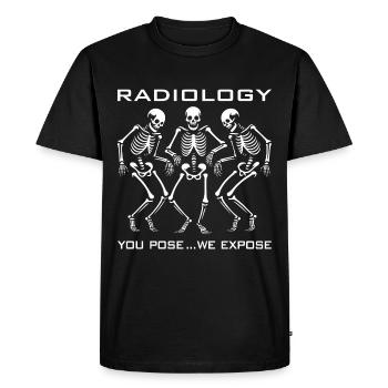 Squelettes dansants drôle de radiologue disant - T-shirt Premium bio Homme - noir - Devant - Nico (187cm)