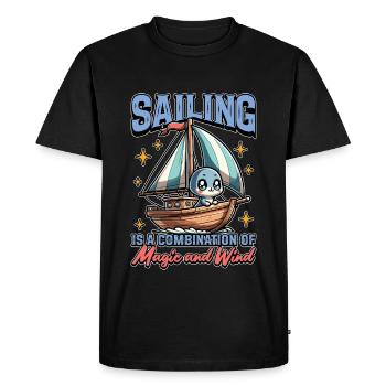 Sailing Is A Combination Of Magic And Maritime - Men's Premium Organic T-Shirt - black - Front - Nico (187cm)