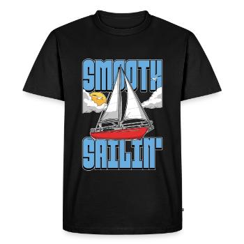 Sailing Smooth Sailin' Loves Sailing Ship Boating - Men's Premium Organic T-Shirt - black - Front - Nico (187cm)