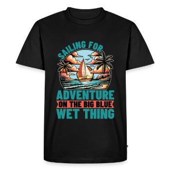 Naviguer pour l’aventure sur le grand voilier - T-shirt Premium bio Homme - noir - Devant - Nico (187cm)