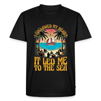 Sailing I Followed My Heart It Led Me To Boating - Men's Premium Organic T-Shirt - black - Front - Nico (187cm)