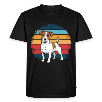 Retro Vintage Jack Russell Terrier Dog Owner Gifts - Men's Premium Organic T-Shirt - black - Front - Nico (187cm)