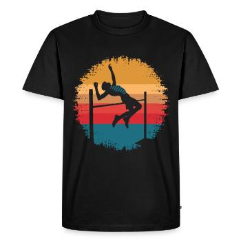 Rétro Vintage Saut en hauteur athlète Sports Lover Cadeaux - T-shirt Premium bio Homme - noir - Devant - Nico (187cm)