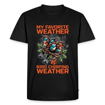 Ornithologie Mon temps préféré est l’observation des oiseaux - T-shirt Premium bio Homme - noir - Devant - Nico (187cm)